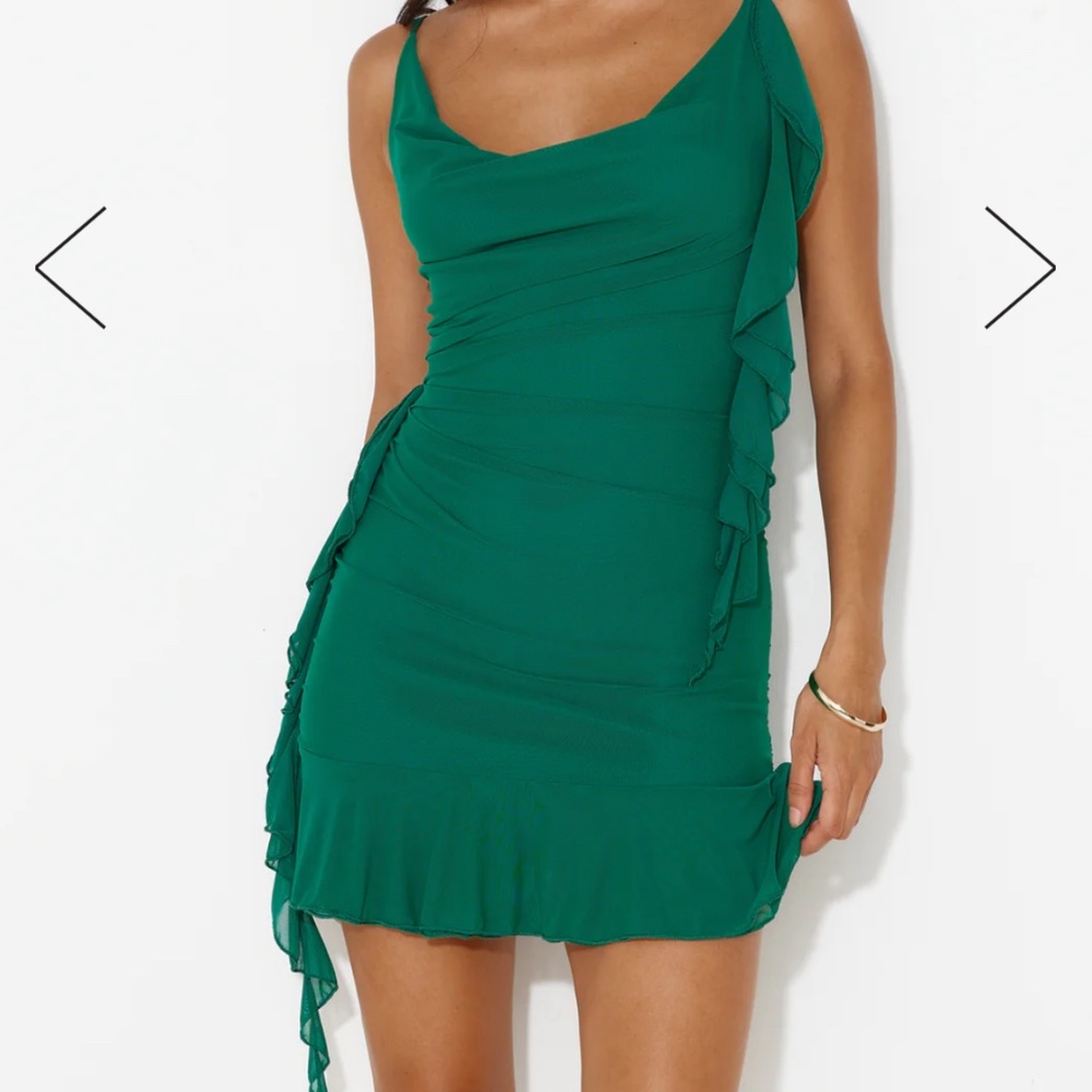 Hello Molly It's Your Turn Dance Mesh Mini Dress Green , size XS